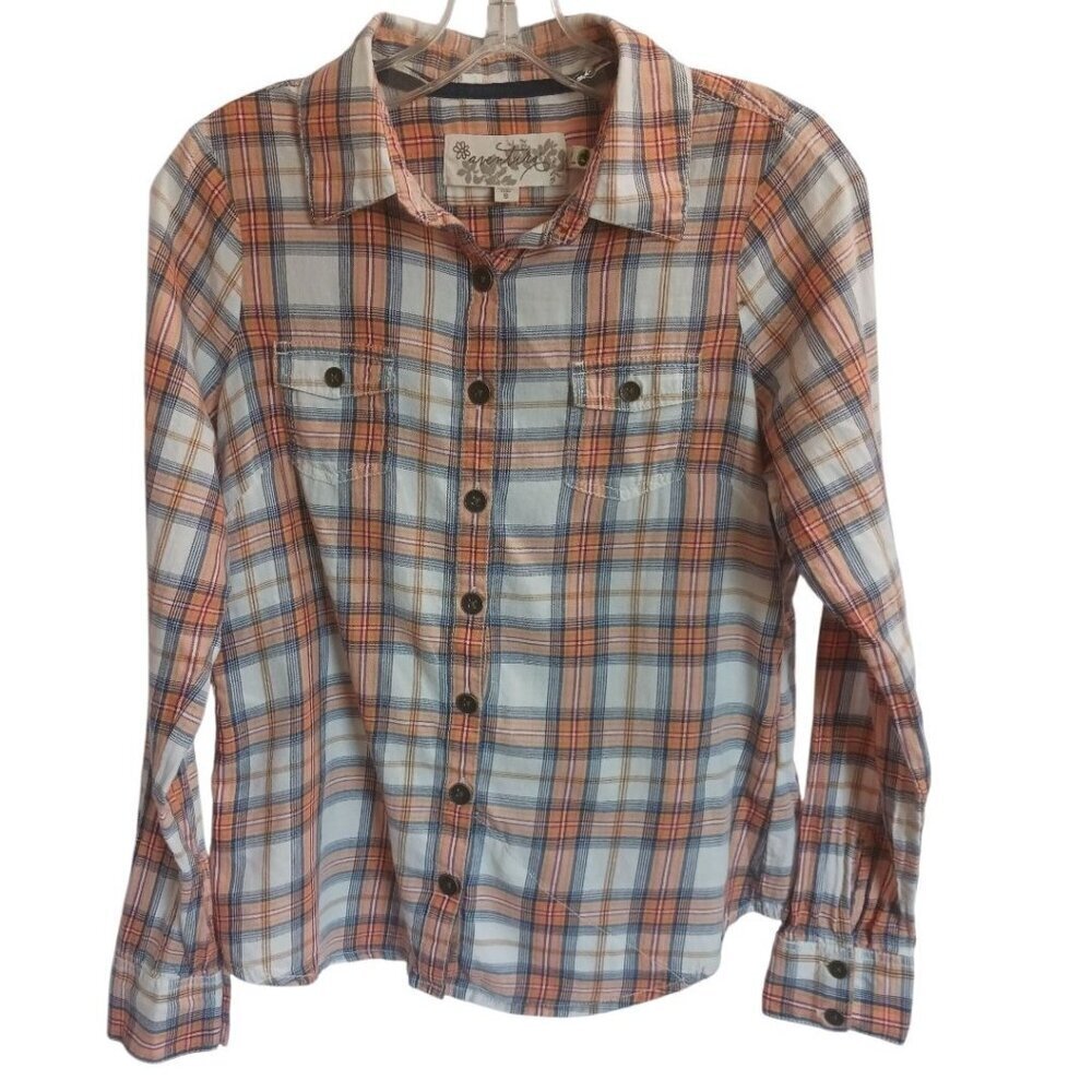 Aventura Women Plaid Button-Up Long-Sleeve Shirt Organic Cotton Multicolor Small